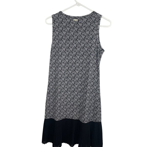 Michael Kors Sleeveless Pleated Hem Dress XS Black & White Career Capsule - Picture 5 of 10